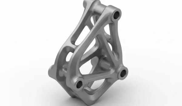 یک قطعه مکانیکی بهینه سازی شده با استفاده از طراحی مولد (Generative Design) در کتیا.