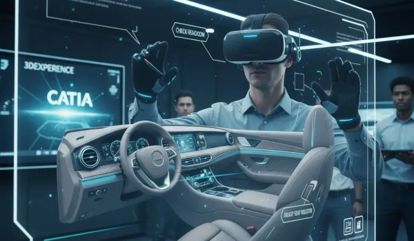 بازبینی و بررسی یک مدل سه بعدی در محیط واقعیت مجازی (VR) با کتیا.
