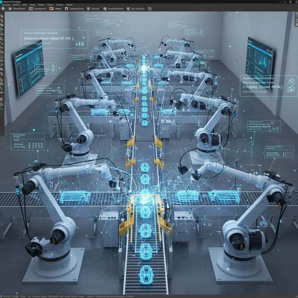 ساخت دوقلوی دیجیتال (Digital Twin) یک خط تولید کارخانه در کتیا.