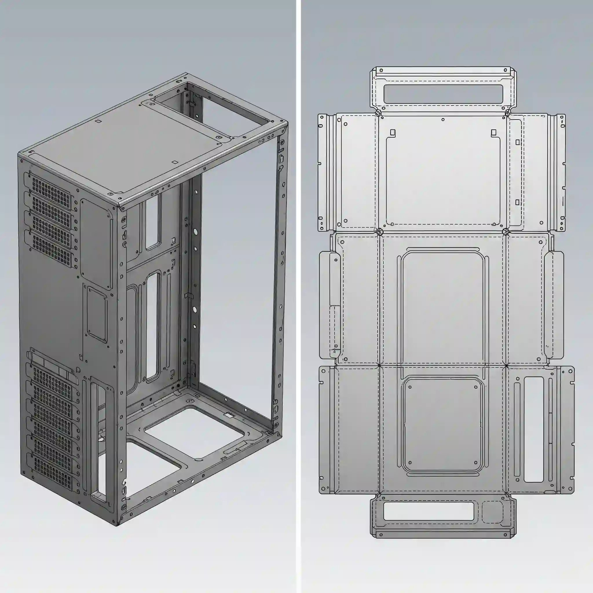 طراحی یک کیس کامپیوتر با قابلیت ورق کاری (Sheet Metal) در نرم افزار سالیدورک.
